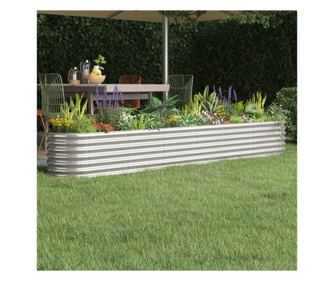 Jardinieră argintiu 260x40x36 cm oțel vopsit electrostatic