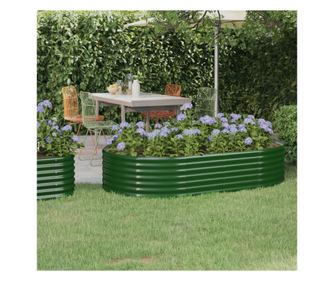 Jardinieră grădină verde 175x100x36cm oțel vopsit electrostatic