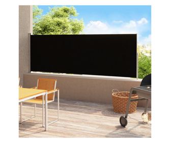 "Bočna uvlačiva tenda za terasu, crna, 200 x 500 cm"