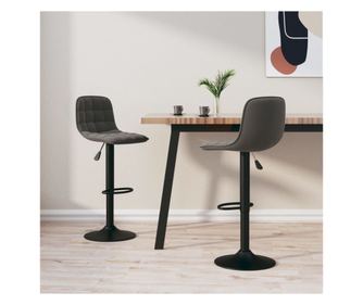 Bar stolčki, 2 kosi, temno sivi, žamet