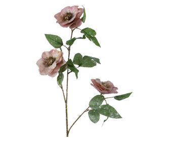 Floare artificiala Helleborus, roz, 8x52 cm