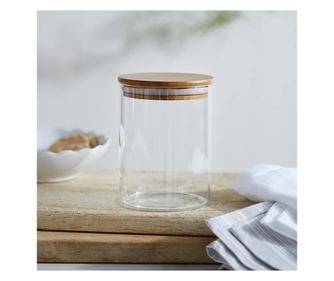Recipient de sticla borosilicata MAXI FLAVOUR pentru alimente, cu capac bambus, 800 ml, Studio Casa
