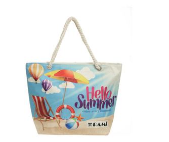 Geanta de plaja pentru dama, PAMI, GD-0223-329-1, 50x37 cm, multicolor
