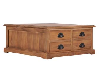 Масичка за кафе, 68 x 68 x 30 см, масивно тиково дърво