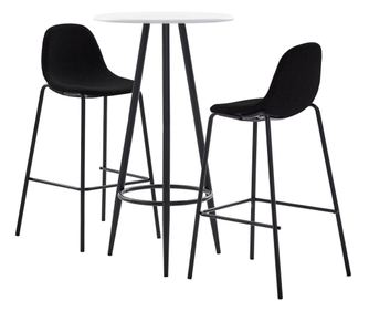 Set za bar, 3 komada, crna, tekstilni materijal