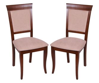 Set 2 scaune ROMA, Lemn, Nut/Misty beige