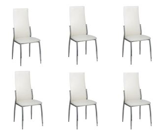 Kuhinjske stolice, 6 kom., bijele, umjetna koža