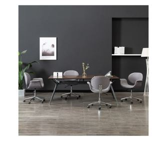 Zakretne kuhinjske stolice, 4 kom., siva, tekstilni materijal