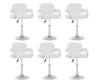 Stolice za blagovanje, 6 kom., bijele, ekološka koža