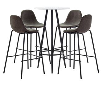 Set za bar, 5 dijelova, tamno siva, tekstilni materijal