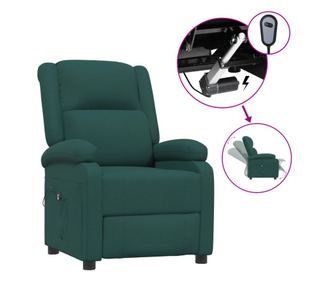 Sjedalo s nagibom i podizanjem, tamnozeleno, tekstilni materijal