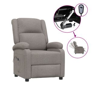 Električni naslanjač, taupe siva, blago