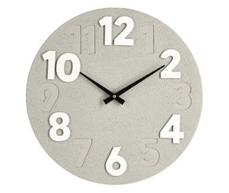 Nástěnné hodiny mdf bílá béžová Timing 40x4,5 cm
