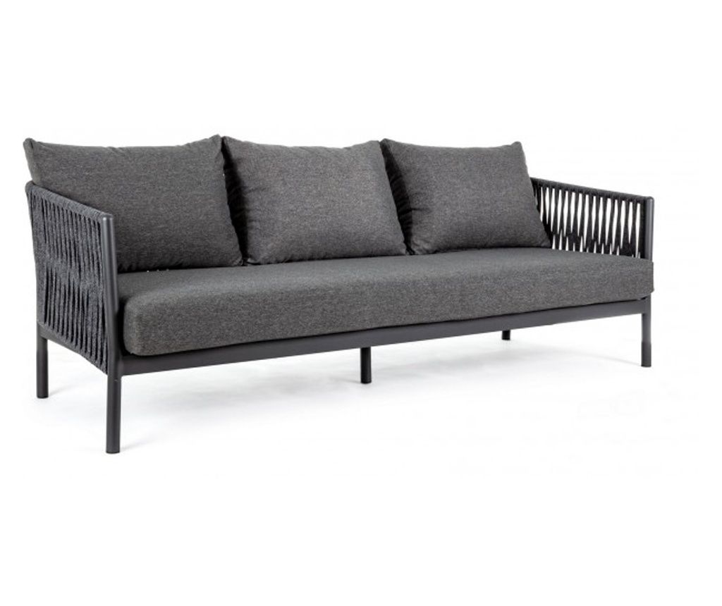 Antracit szürke Florencia kanapé, 220x85x86 cm