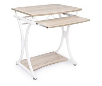 Γραφείο Η/Υ ατσάλι λευκό mdf καφέ Βιολετί 70x55x76 cm