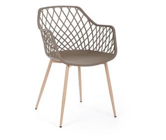 4 darabos Optik bézs és természetes szék szett 58x54x85,5 cm