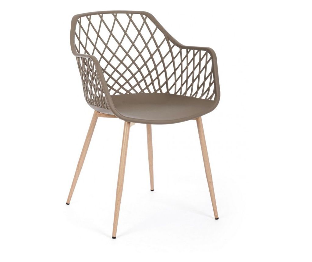 Komplet 4 stolov Optik bež in naravne barve 58x54x85,5 cm