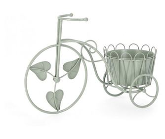 Зелена стоманена поставка за саксия Bicicleta 54x19x34 см