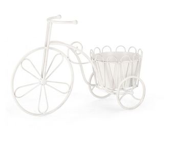 Suport ghiveci flori otel alb Bicicleta 54x19x34 cm