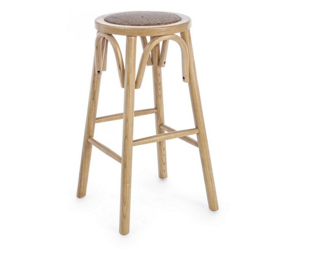 Kör alakú barna rattan fa bárszék 40x73 cm