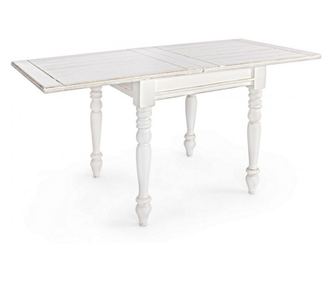 Επεκτάσιμο τραπέζι Colette vintage λευκό ξύλο μάνγκο 160x80x76 cm