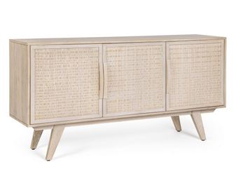 Komoda z přírodního mangového ratanu 3dveřová Sahana 155x40x80 cm