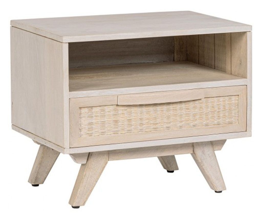 Sahana noćni ormarić od mango drveta i prirodnog ratana 55x35x45 cm