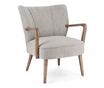 Moritz barna fa és szürke szövet fotel 66,5x73,5x81,5 cm