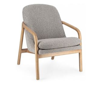 Elaide természetes fa és szürke szövet karosszék 65,5x74,5x82 cm
