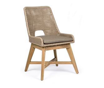 2 darabos barna fa szék szett bézs szövettel Hesperia 50x68x86 cm