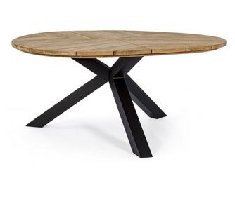 Palmdale 160x77 cm karbonszürke alumínium barna fa asztal