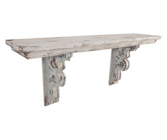 Etajera lemn alb antichizat 100x23x41 cm