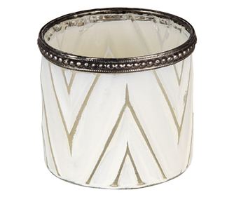 2 darabos ezüst és fehér üveg gyertya szett 8x7 cm