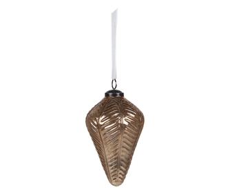 4 darabos, arany színű, üveg karácsonyfa dísz szett, 15x20 cm