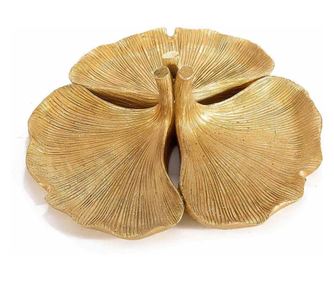 Tava decorativa polirasina aurie Ginko 24x8 cm