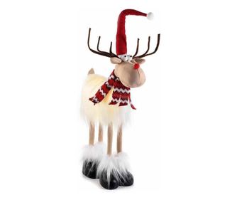 Textil rénszarvas figura LED-ekkel 34x13x78 cm