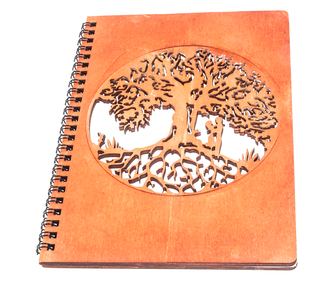 Agenda A5 din lemn  personalizata, 215x145 mm, culoarea maro