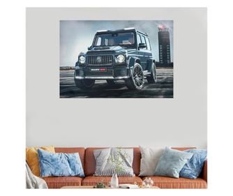 Tablo platno z LED - Mercedes Brabus, Črna, 45x65 cm