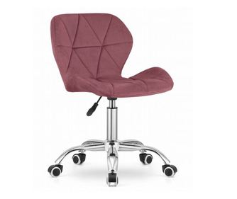 Pisarniški stol, Mercaton, Avola, vrtljiv, žamet, temno roza, 53,5x55x72,5-86,5 cm