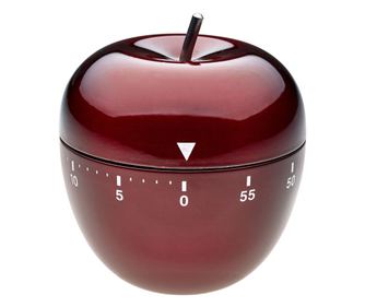 Аналогов кухненски таймер APPLE, форма ябълка, неръждаема стомана, червен, TFA 38.1030.05