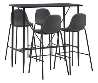 Set barskog namještaja, 5 dijelova, tamno siva, tekstilni materijal