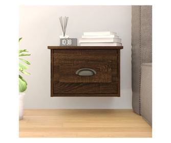 Falra szerelhető éjjeliszekrény, barna tölgy, 41,5x36x28 cm