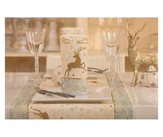 Servetele de masa festive Linclass pentru Craciun/Revelion - Liroy (cerbi - Merry Christmas)  / 40 x 40 cm / 50 buc