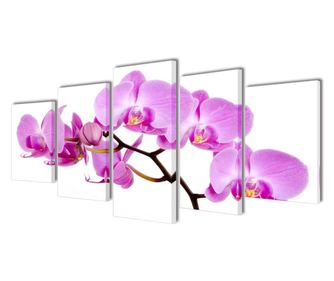 Set slik na platnu orhideje 100 x 50 cm