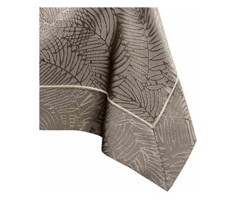 Fata de masa dreptunghiulara in relief lucios cu motiv natura, colectia Gaia, 150 g/m2, 140x320 cm, cappuccino