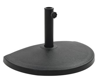 Podpora slunečníku, černá, 15 kg, polyratan, polokruhová