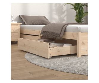 Чекмеджета за легло, 2 бр., масивна борова дървесина