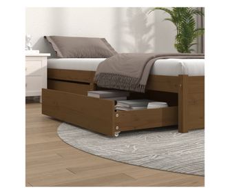 Zásuvky pod postel, 2 ks, medová hnědá, masivní borové dřevo