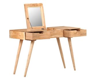 Toaletni stol s ogledalom, 112x45x76 cm, masivno drvo akacije