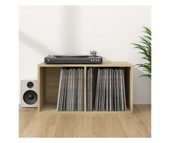 Κουτί Αποθήκευσης Δίσκων Βινυλίου, Sonoma Oak, 71x34x36 cm, Μοριοσανίδα
